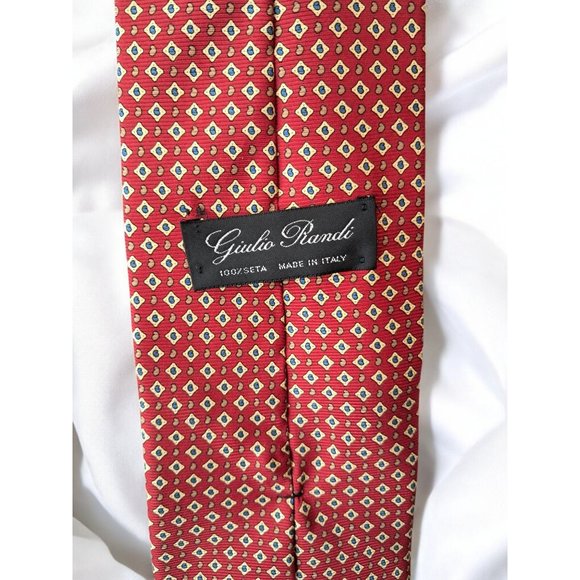 Vintage Giulio Randi Red Geometric Silk Tie – Made in Italy - Picture 5 of 10
